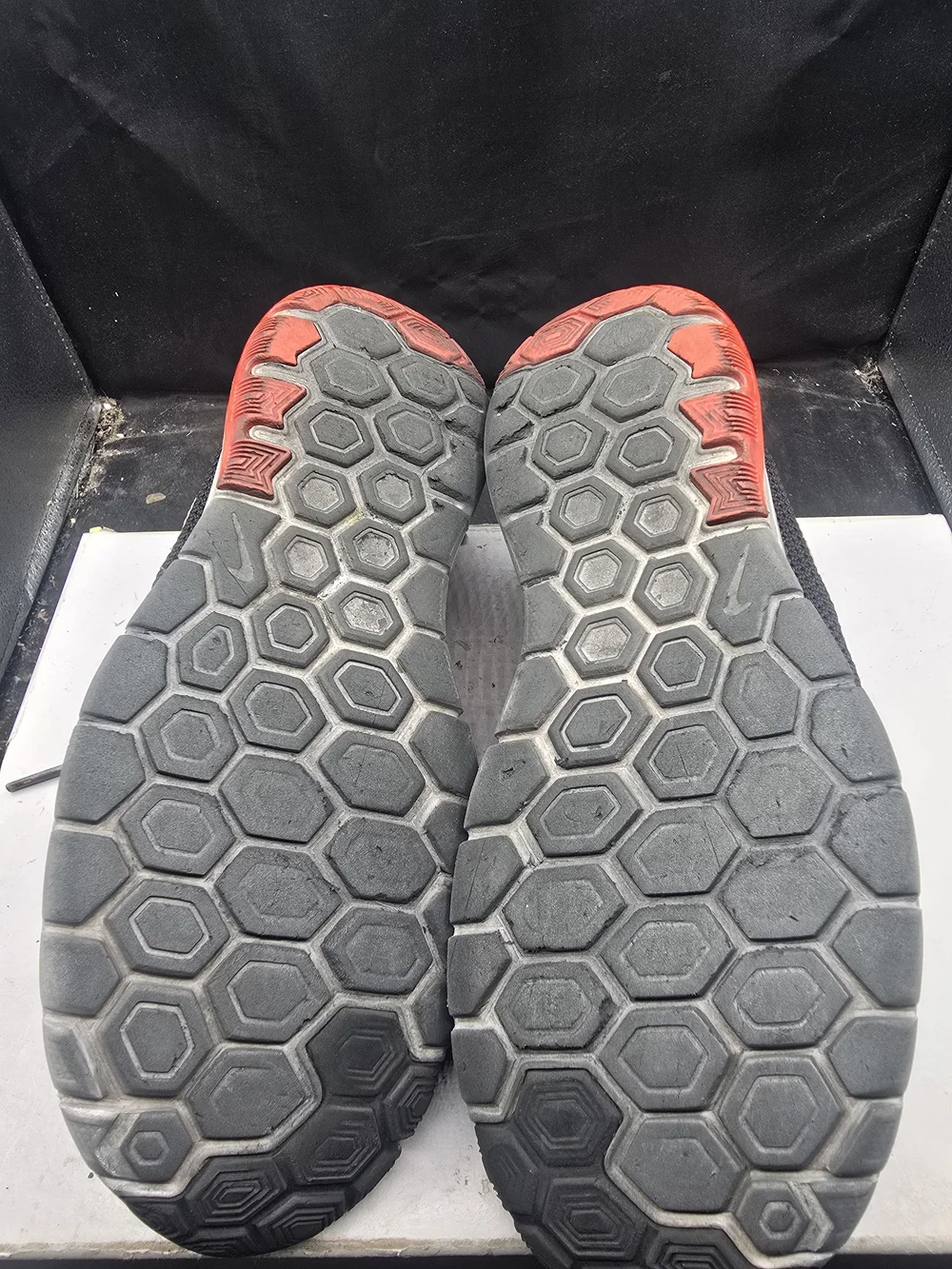 Nike Black and‎ Orange Low-Top Mesh Sneakers